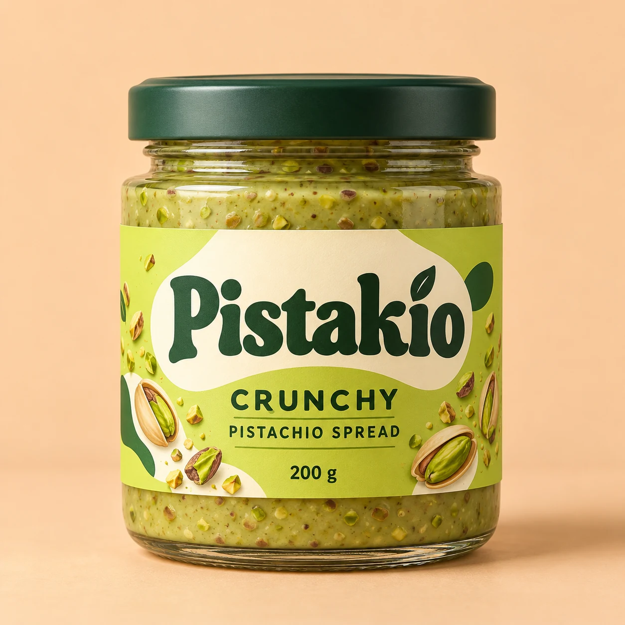 Original Pistakio packaging mockup for Crunchy Pistachio Spread